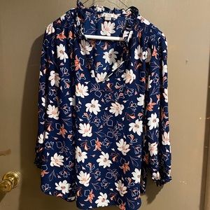 Blue flowered shirt